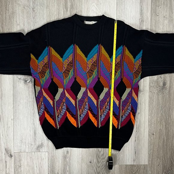 St Croix Knits Vintage 1980s Coogi Style Made in USA Large Sweater - Picture 4 of 6
